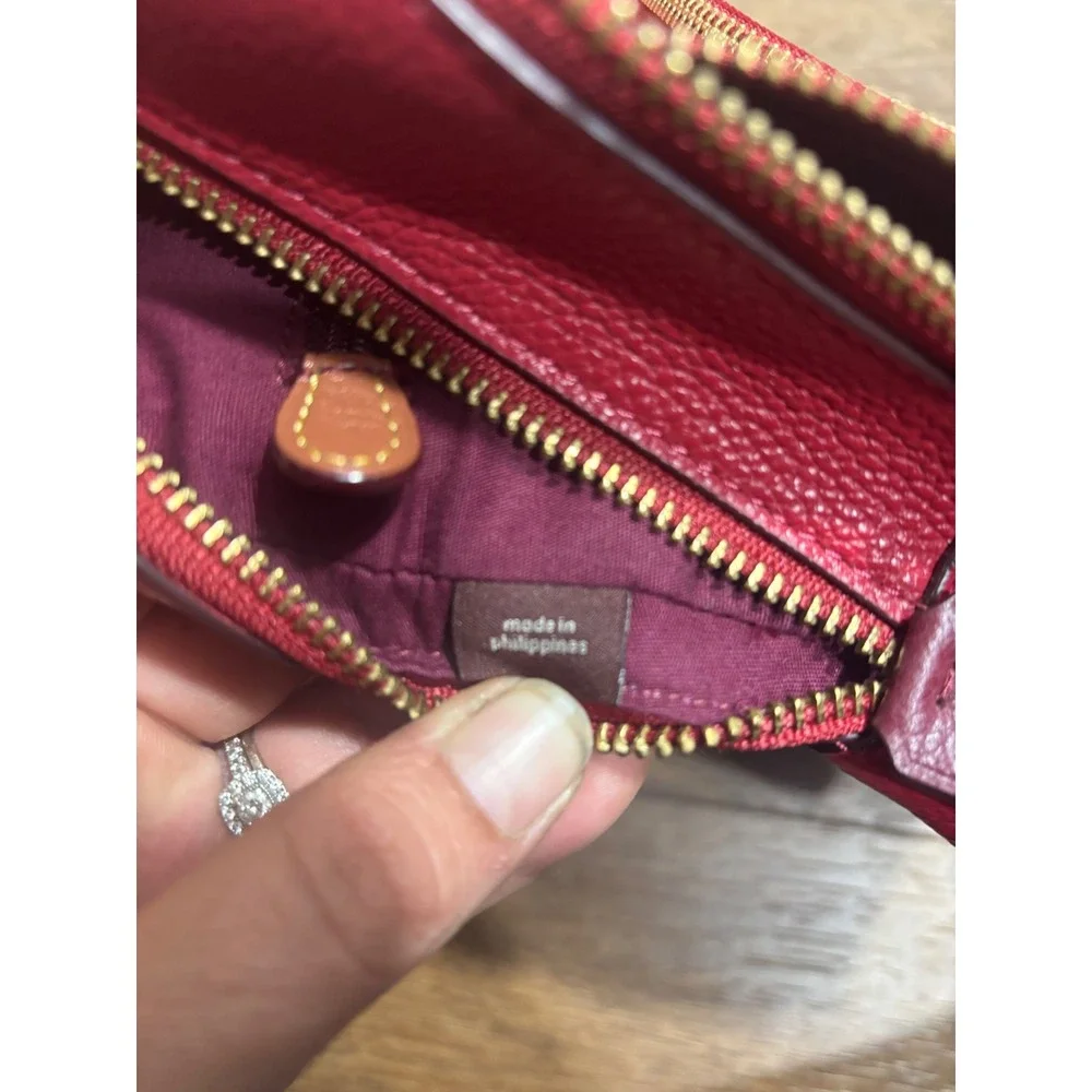 Coach Signature Canvas Leather Backpack Red Burgundy‎ Gold Tone Hardware Mini